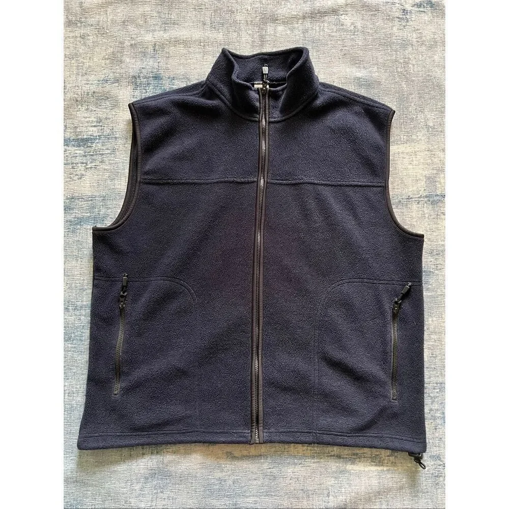 Old Navy Blue Fleece Full Zip Mock Neck Vest Men's XXL